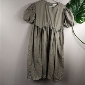 Oak + Fort puff sleeve cotton dress